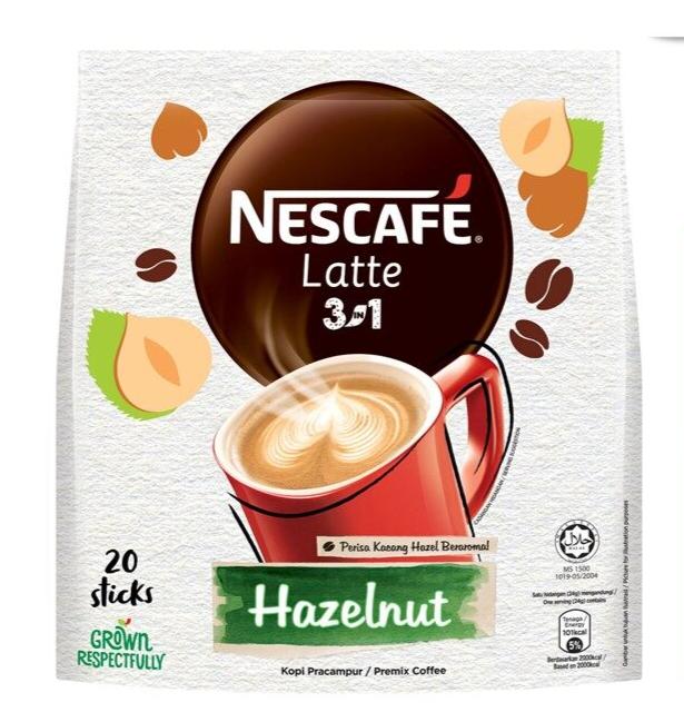 NESCAFE Latte 3in1 Hazelnut 20 Stickpack 24g