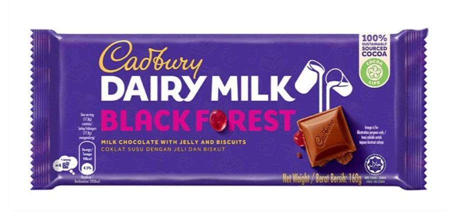 CADBURY Dairy Milk Black Forest Chocolate Big Bar 160g