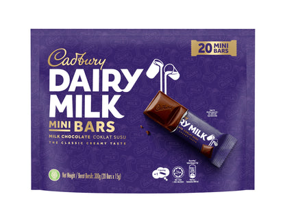 CADBURY Dairy Milk Mini Bars Milk Chocolate 300g (20's x 15g)