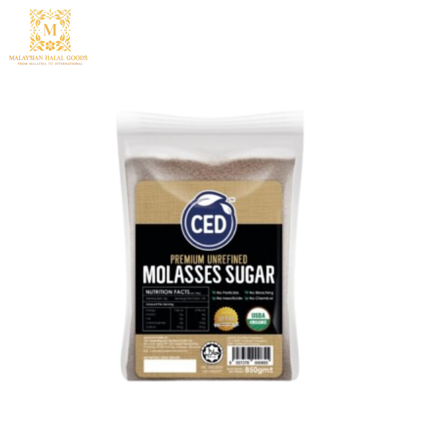 CED Organic Molasses Sugar 850g