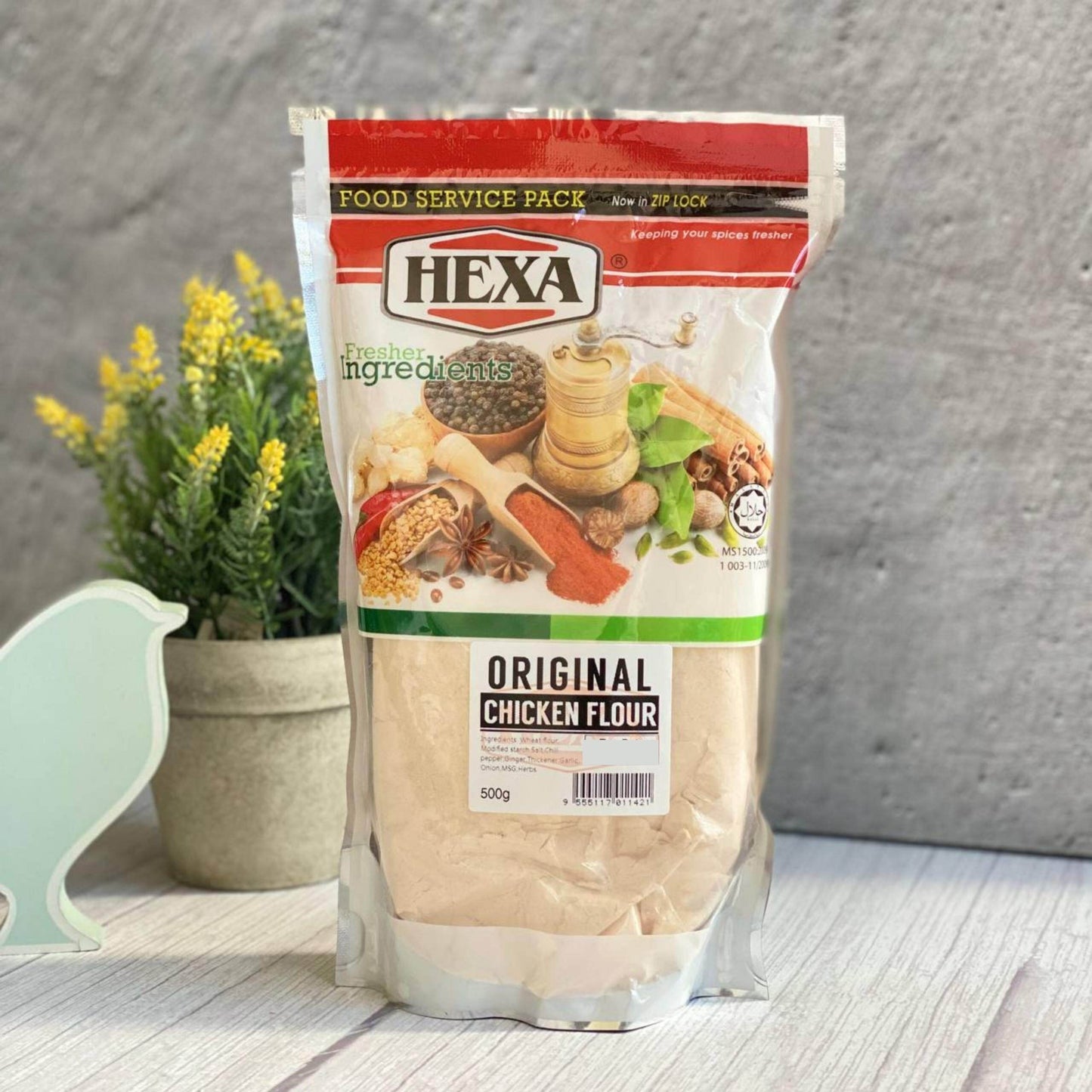 HEXA HALAL Super Crispy Original Fried Chicken Powder 500gm Food Service