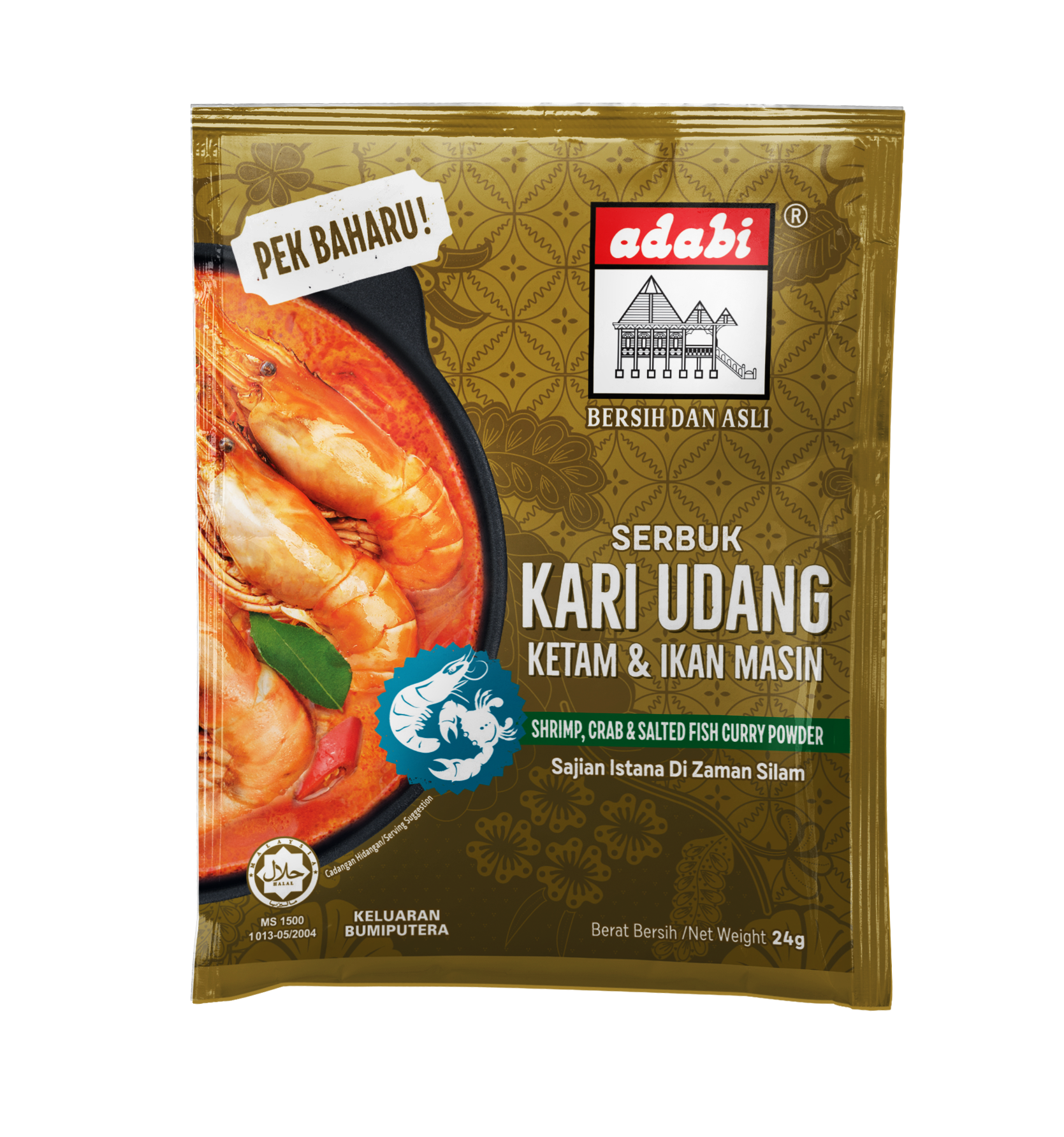 ADABI Serbuk Kari Udang, Ketam, & Ikan Masin 24g