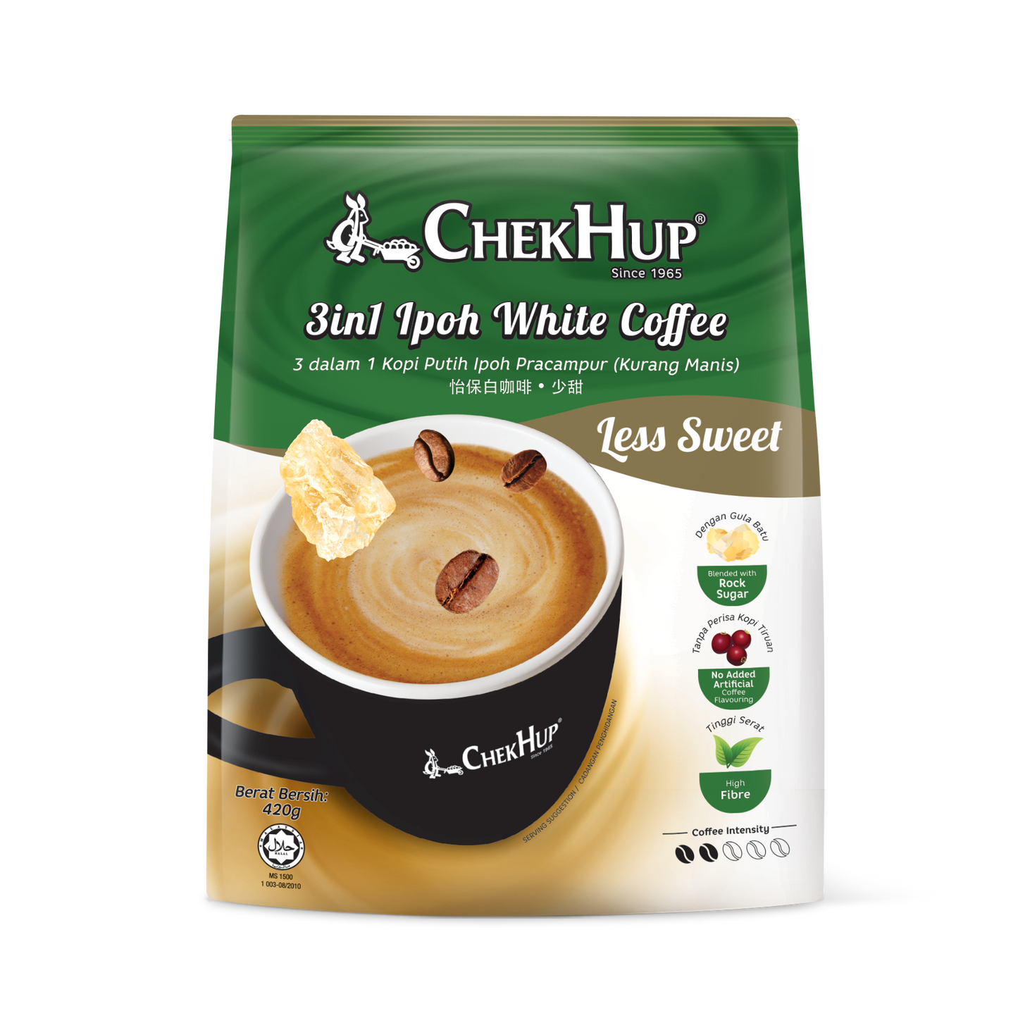 Chek Hup 3 in 1 Ipoh White Coffee Less Sweet 35g x 12s