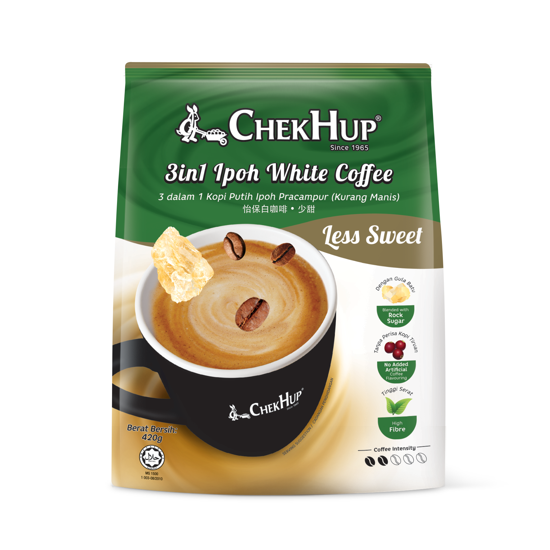 Chek Hup 3 in 1 Ipoh White Coffee Less Sweet 35g x 12s