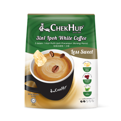 Chek Hup 3 in 1 Ipoh White Coffee Less Sweet 35g x 12s