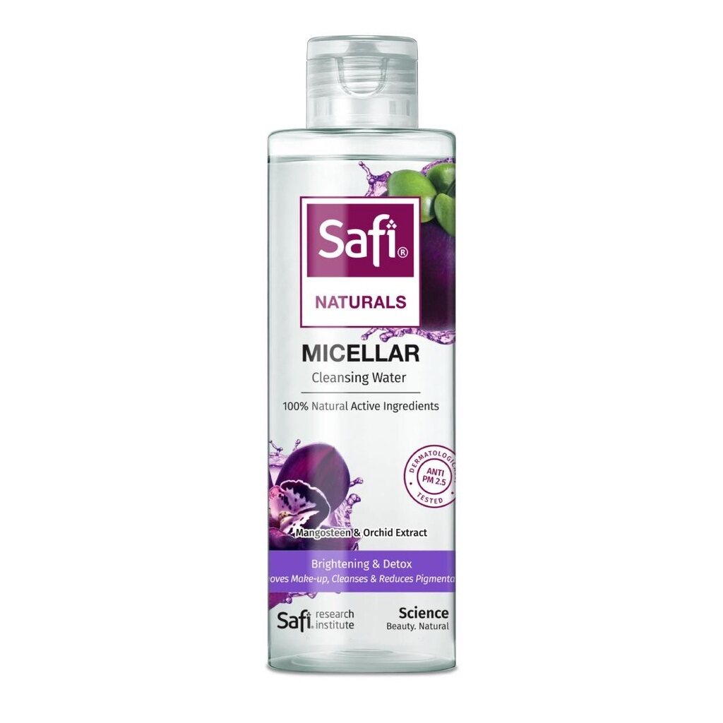 SAFI Naturals Micellar Cleansing Water Mangosteen & Orchid 200ml | Makeup remover |Brightening