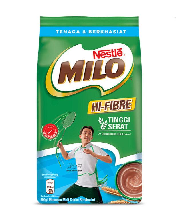 NESTLÉ MILO® Hi-Fibre Chocolate Malt Powder Softpack 900g