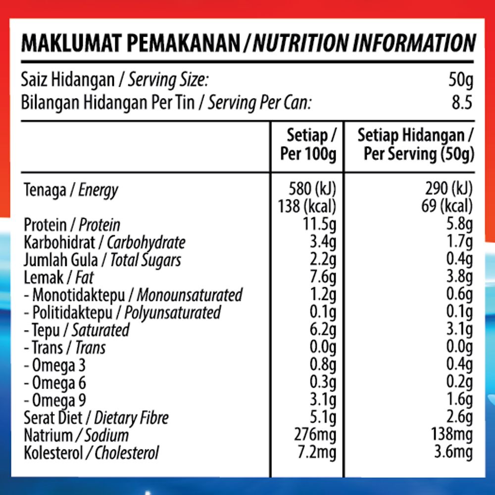 LAZAT Sardin dalam Sos Tomato dengan Cili 425g