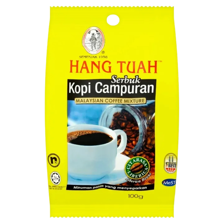 HANG TUAH Malaysian Coffee Mixture Yellow Pack 100g - Liberica Beans