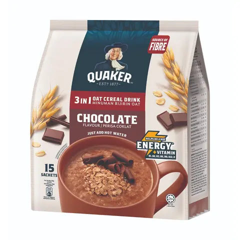 QUAKER 3in1 Oat Cereal Drink Chocolate 420g (15's x 28g)