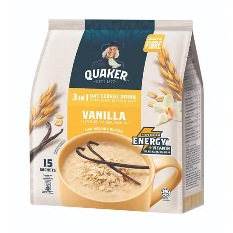 QUAKER 3in1 Oat Cereal Drink Vanilla 420g (15's x 28g)