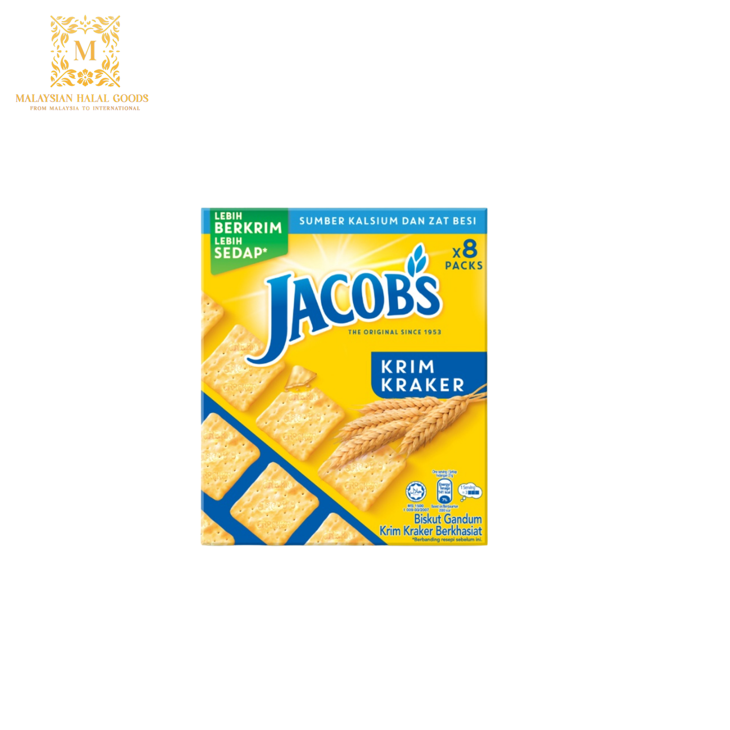 JACOB'S Cream Cracker Biscuit Sachet Multipack Box 8X27g