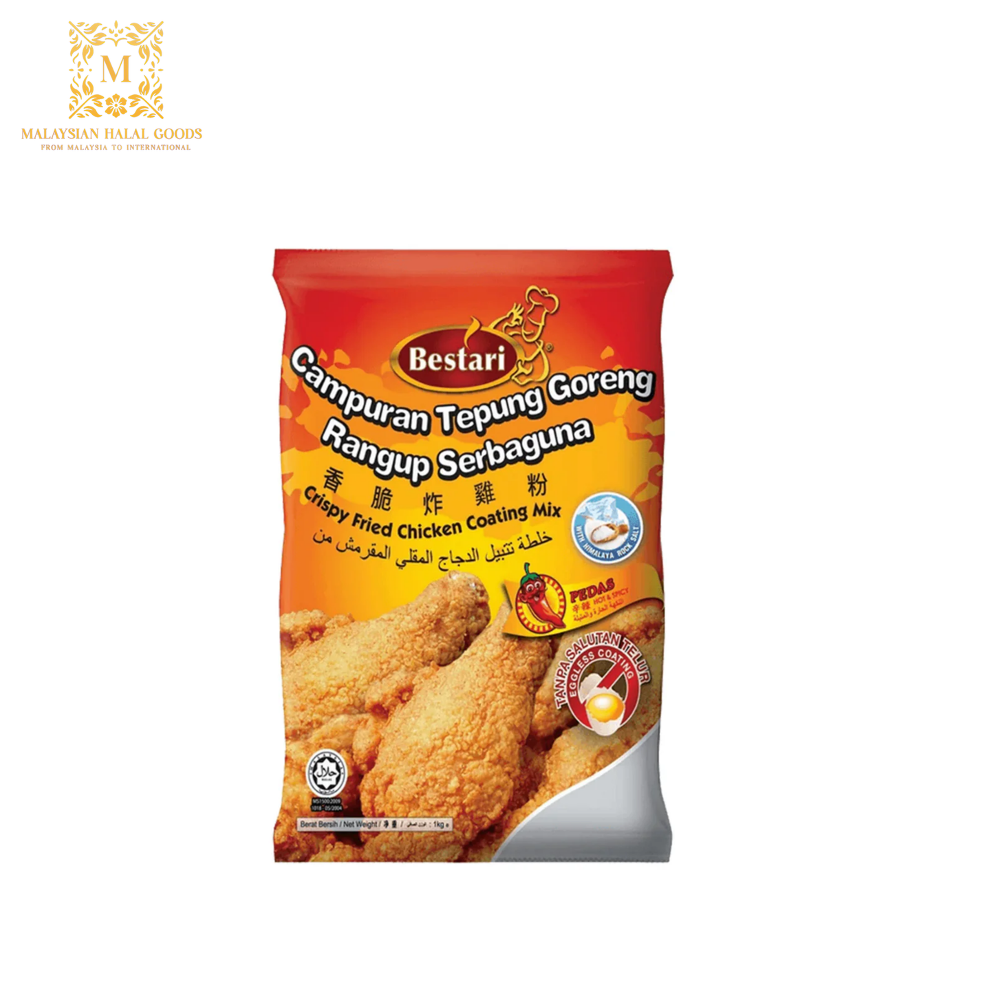 BESTARI Crispy Fried Chicken Coating Mix Spicy Flavor Powder 1kg