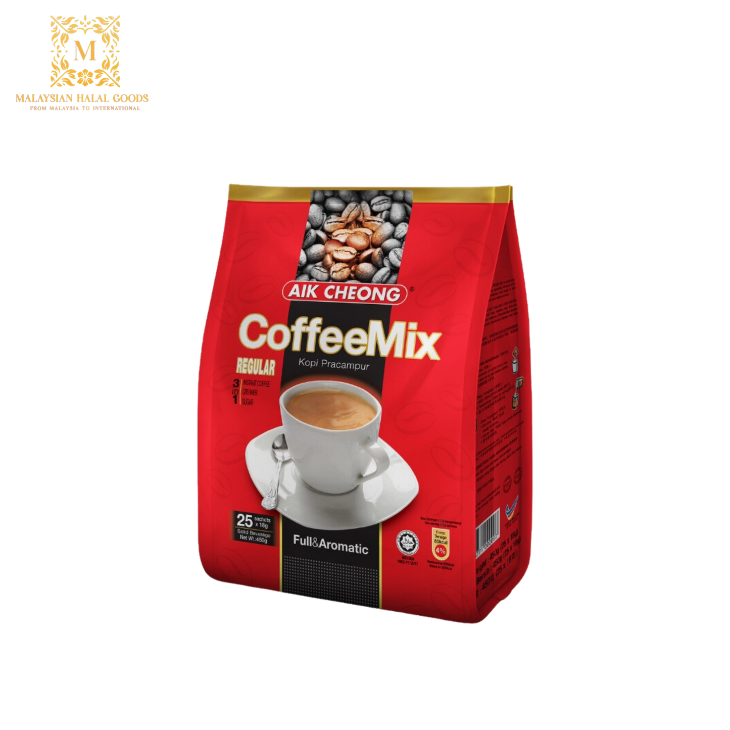 AIK CHEONG Coffee Mix 3in1 Regular 450g (18g x 25's)