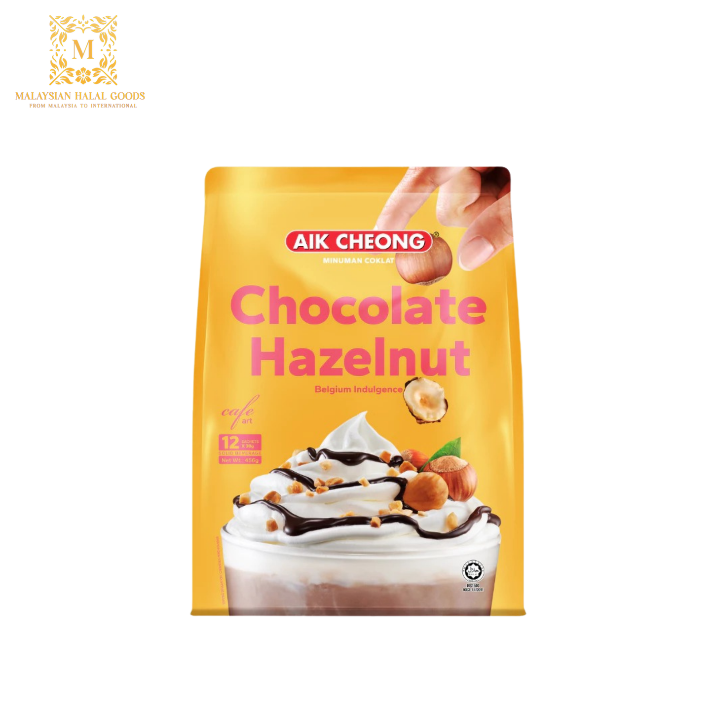 AIK CHEONG Cafe Art 4in1 Chocolate Hazelnut 456g (38g x 12's)