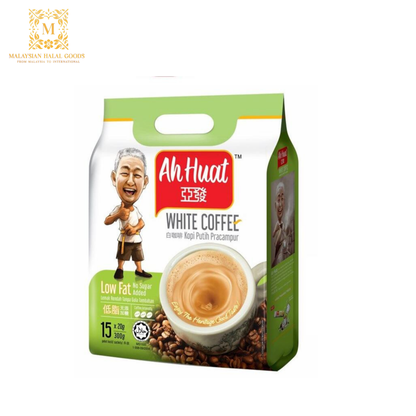 AH HUAT 3 in 1 White Coffee Low Fat & No Sugar Added 300g (20g x 15's)