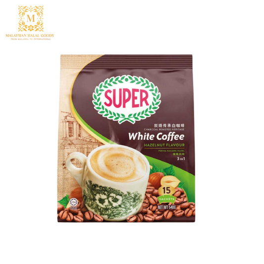 SUPER Charcoal Roasted Heritage White Coffee - Hazelnut 495g (15's x 33g)