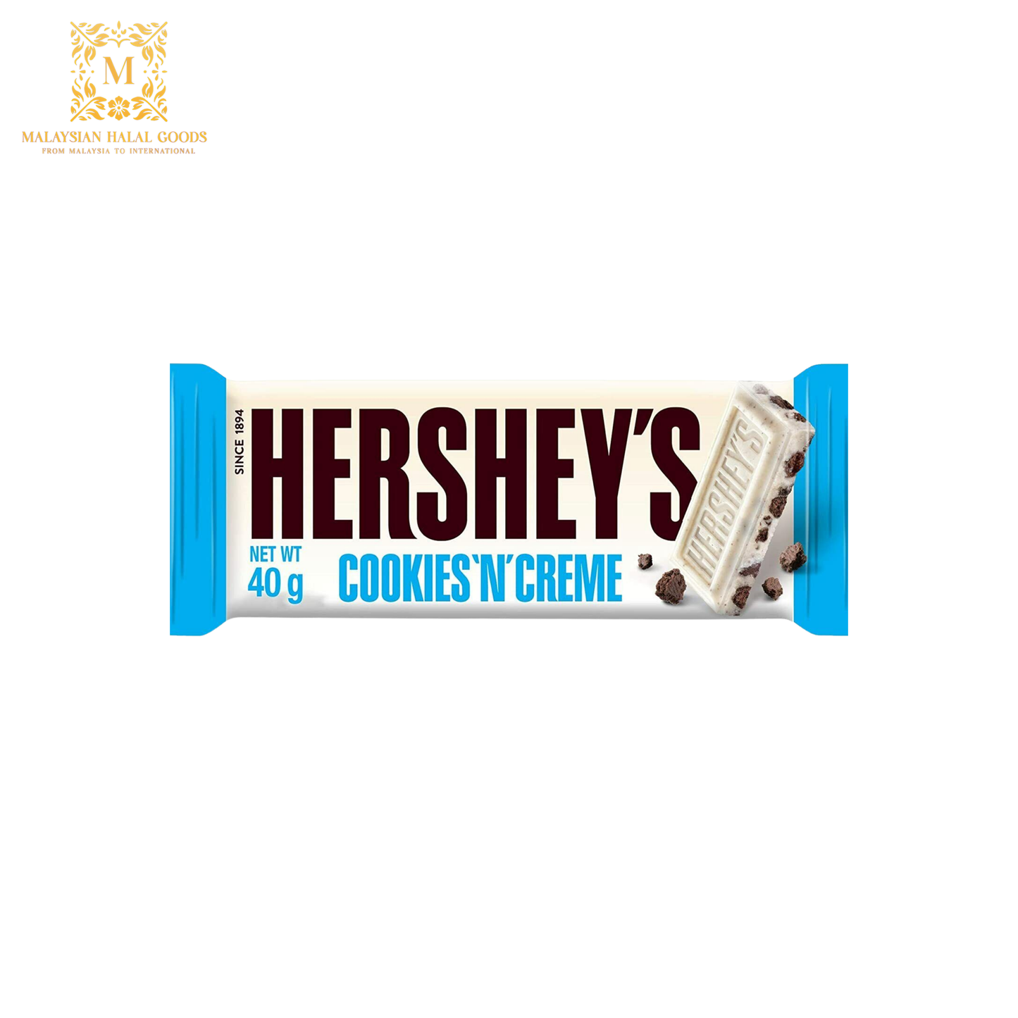 HERSHEY'S White Chocolate Cookies 'N' Creme Bar 40g