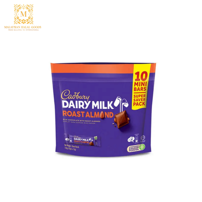 CADBURY Dairy Milk Mini Bars with Roasted Almond 150g (10's x 15g)