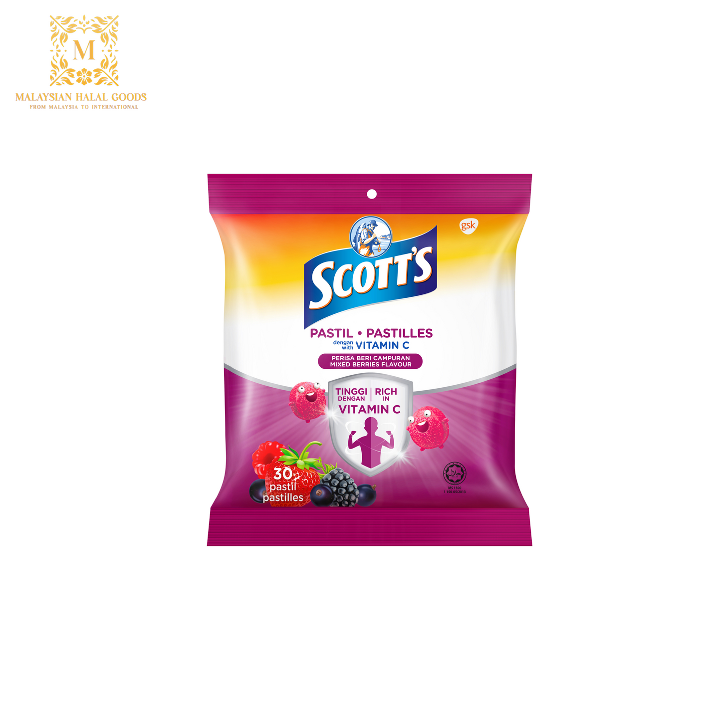 SCOTT'S Vitamin C Pastilles Mixed Berries 30's