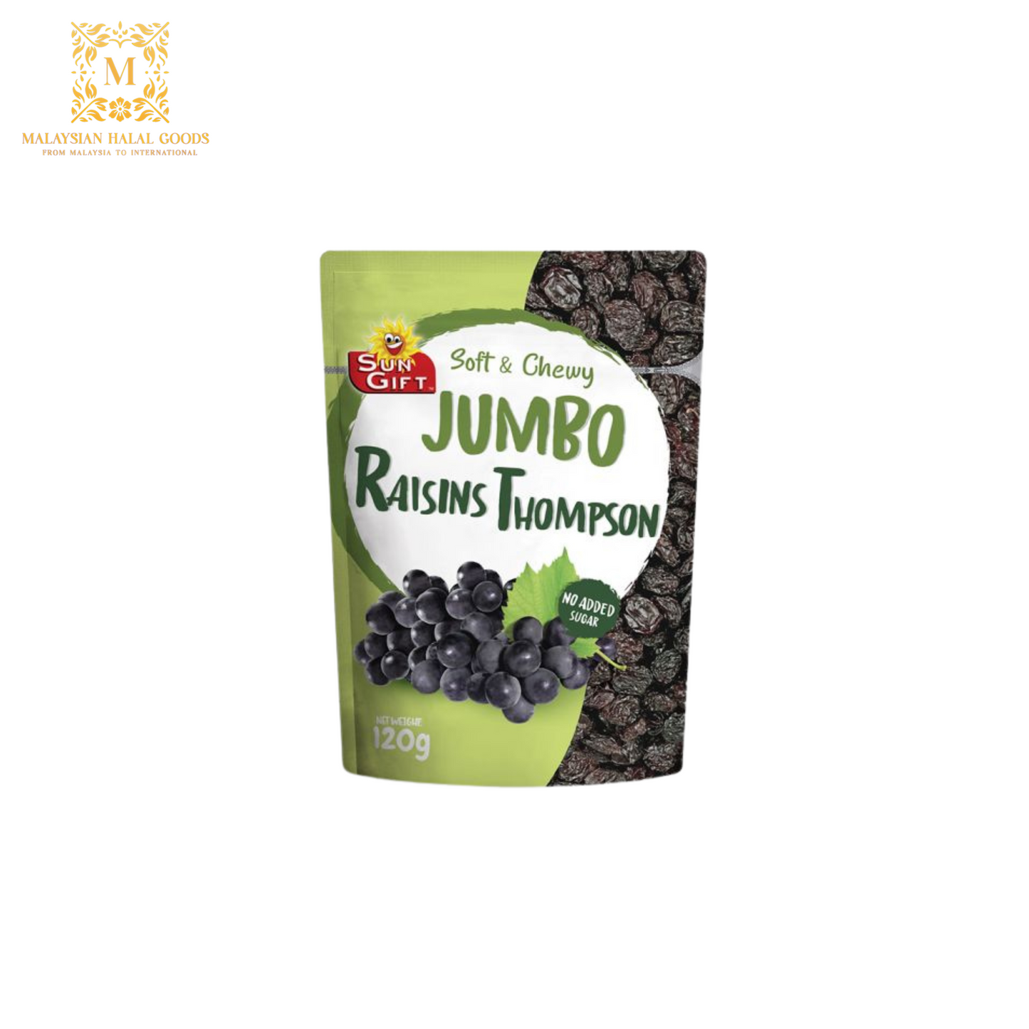 SUN GIFT Soft & Chewy Jumbo Raisins Thompson 120g