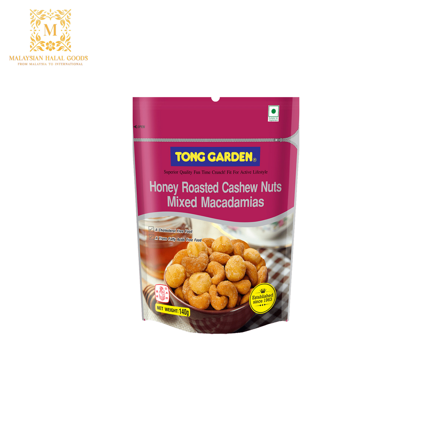 TONG GARDEN Honey Roasted Cashew Nuts Mixed Macadamias 140g