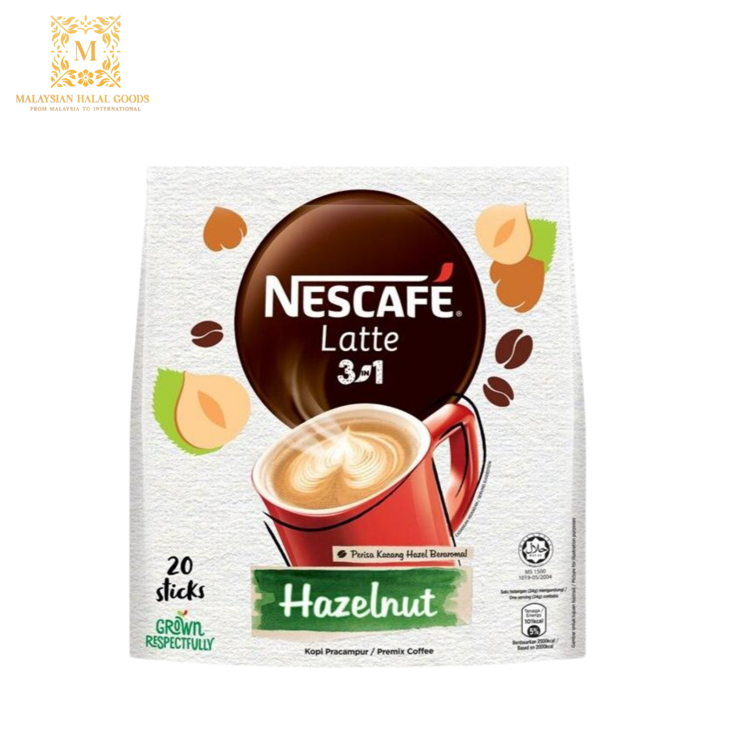 NESCAFE Latte 3in1 Hazelnut (20's x 24g)