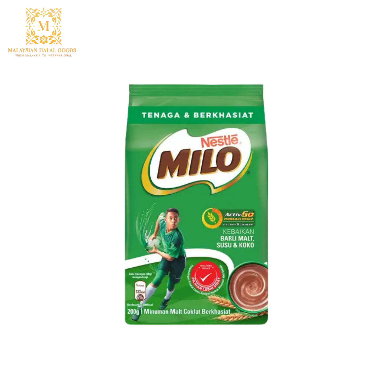 NESTLE MILO Active-Go Chocolate Malt Powder Soft Pack 200g