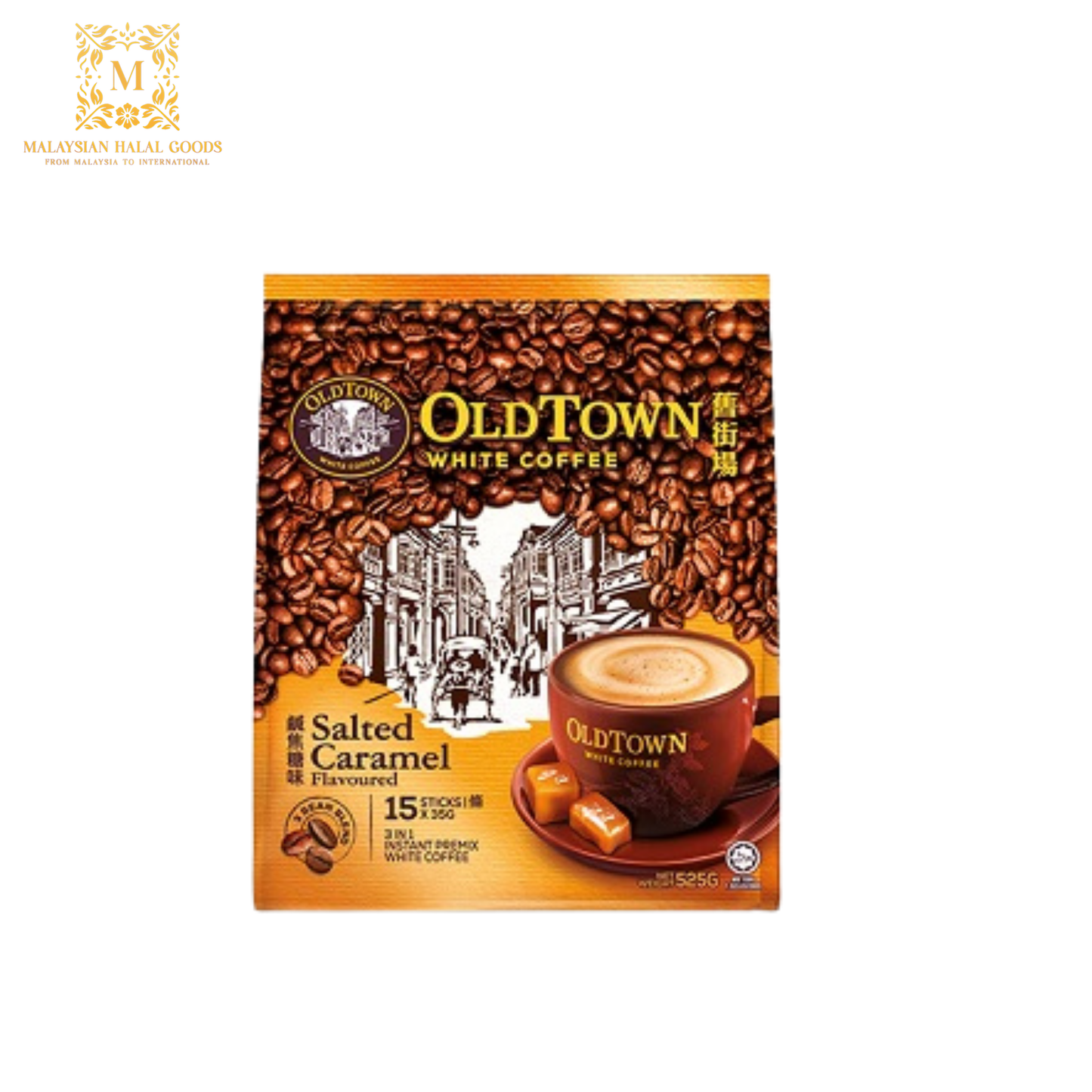 OLDTOWN 3in1 Instant Premix White Coffee Salted Caramel (15's x 35g)