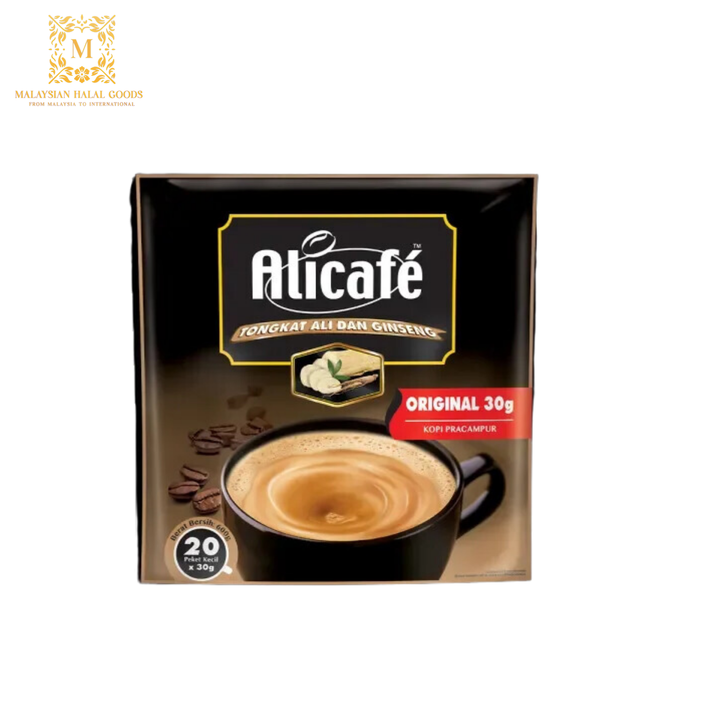 ALICAFE Tongkat Ali & Ginseng Original 600g (30g x 20 Sachets)