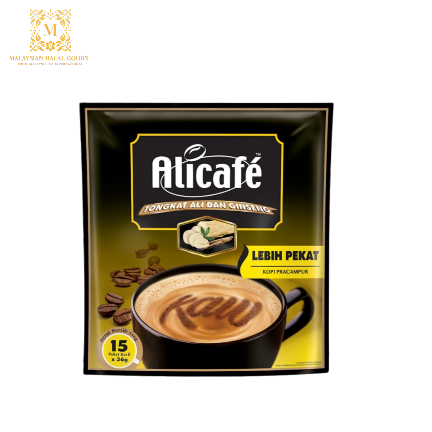 ALICAFE Tongkat Ali & Ginseng Lebih Pekat (36g x 15 Sachets)