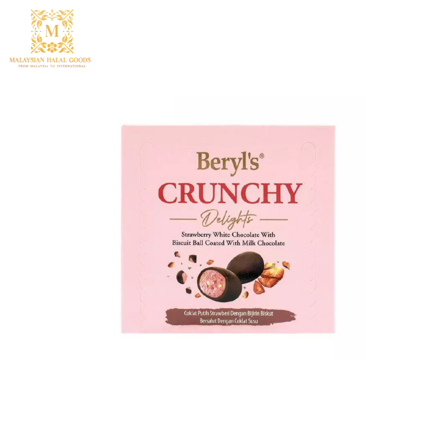 BERYL'S Crunchy Delights Strawberry Chocolate With Milk Chocolate 60g