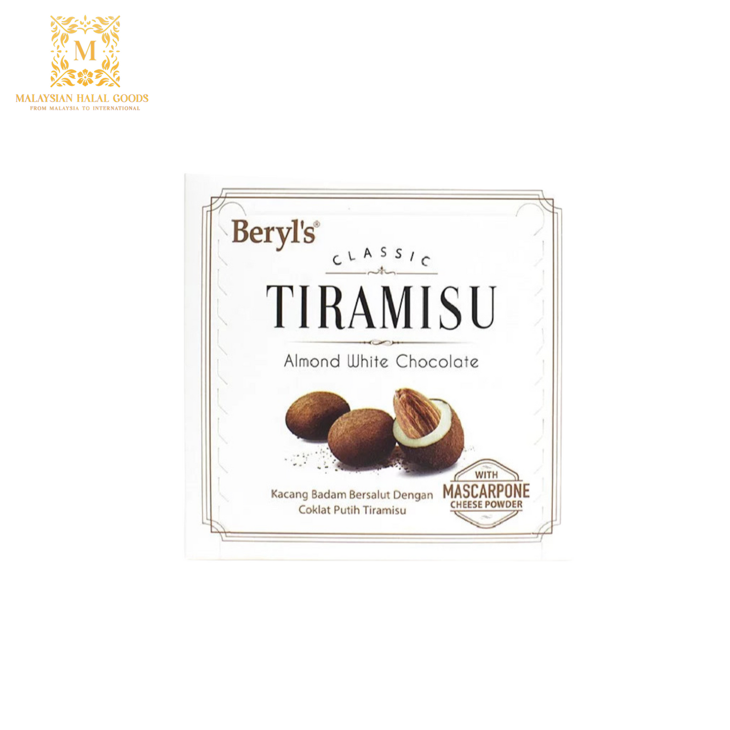 BERYL'S Classic Tiramisu Almond White Chocolate 65g