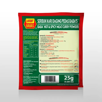 BABA'S Hot & Spicy Meat Curry Powder 25g