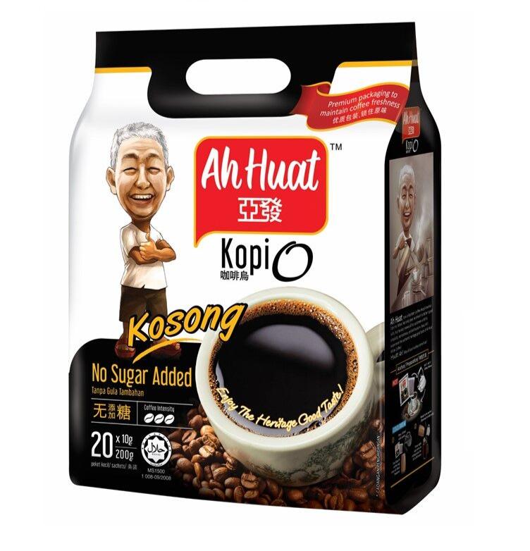 Ah Huat Kopi O No Sugar Added (10g X 20 Sachets) 亚发咖啡烏無糖