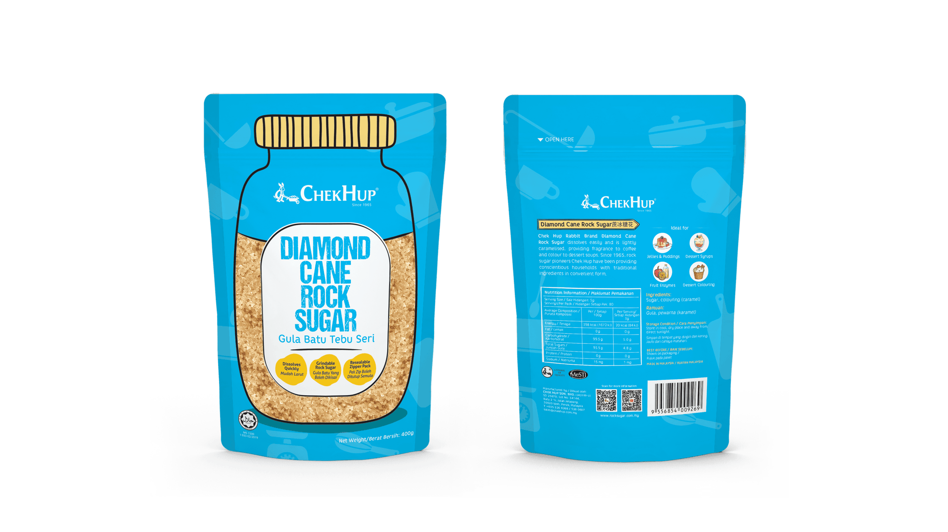 Chek Hup Diamond Cane Rock Sugar (400g)