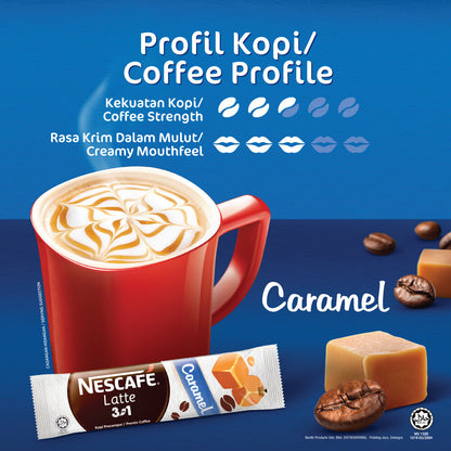 NESCAFE Latte Caramel Coffee 20 Stickpack 25g