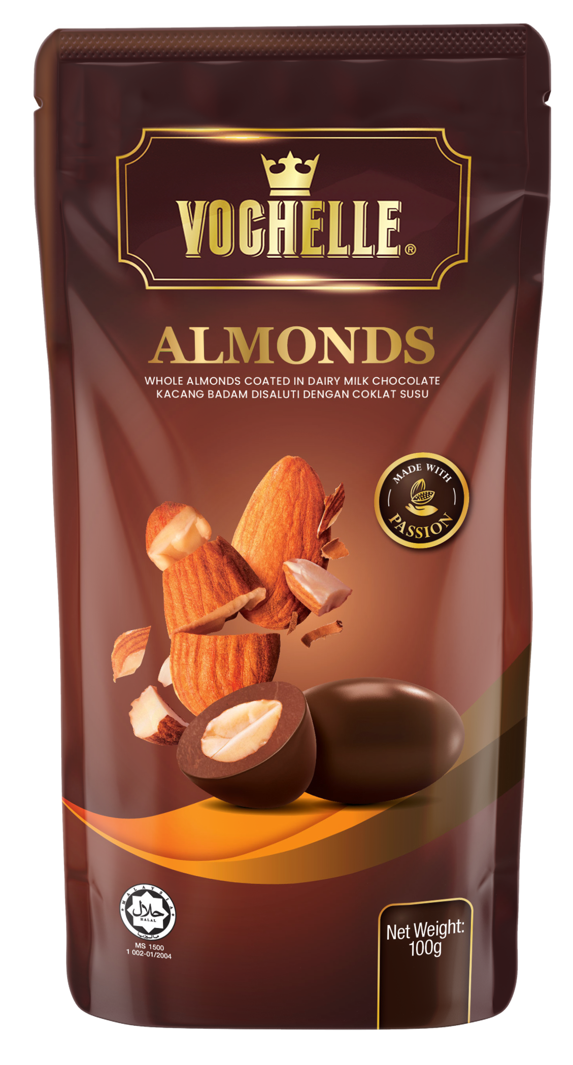 VOCHELLE Dairy Milk Chocolate Almonds 100g