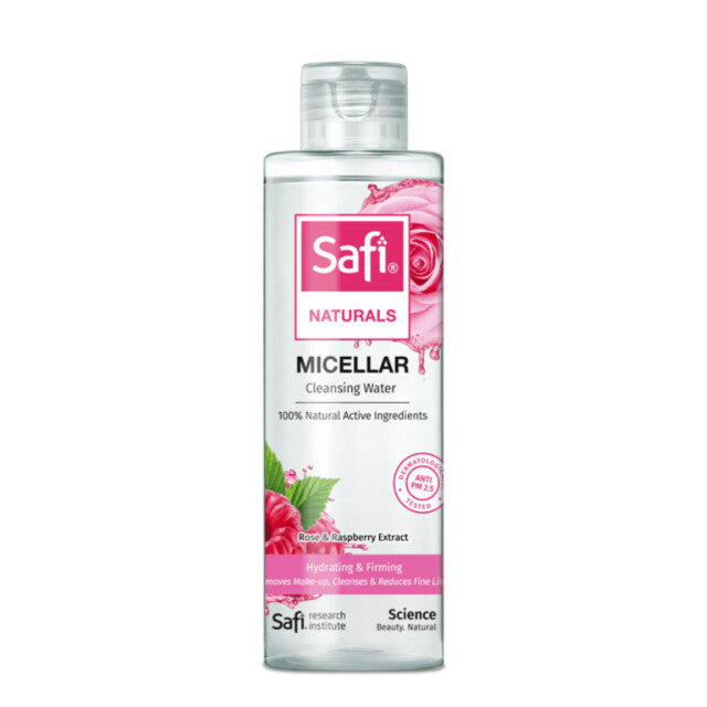 SAFI Naturals Micellar Cleansing Water Rose & Raspberry 200ml | Makeup remover | Hydrating | Firming