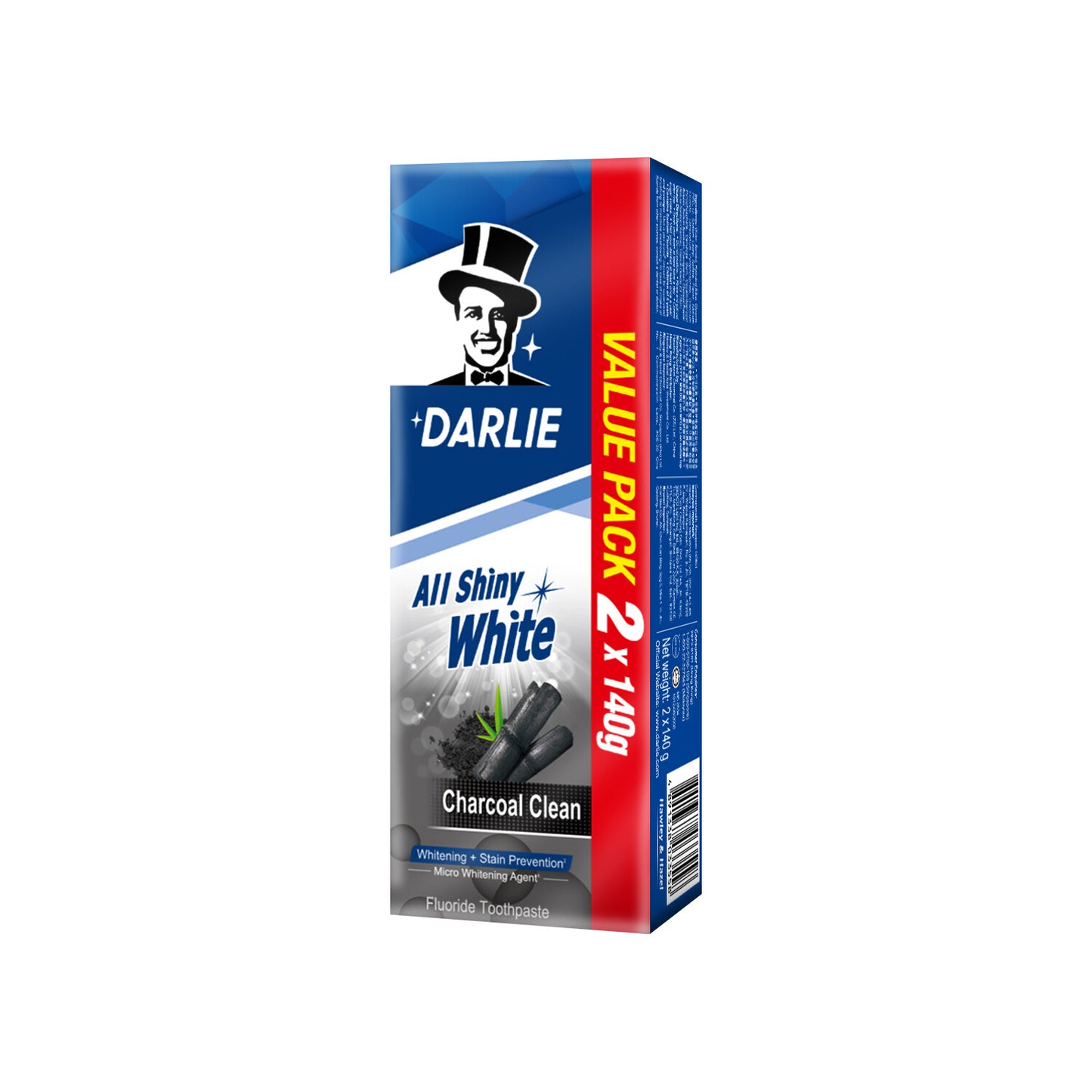 DARLIE TOOTHPASTE ALL SHINY WHITE CHARCOAL CLEAN 140Gx2