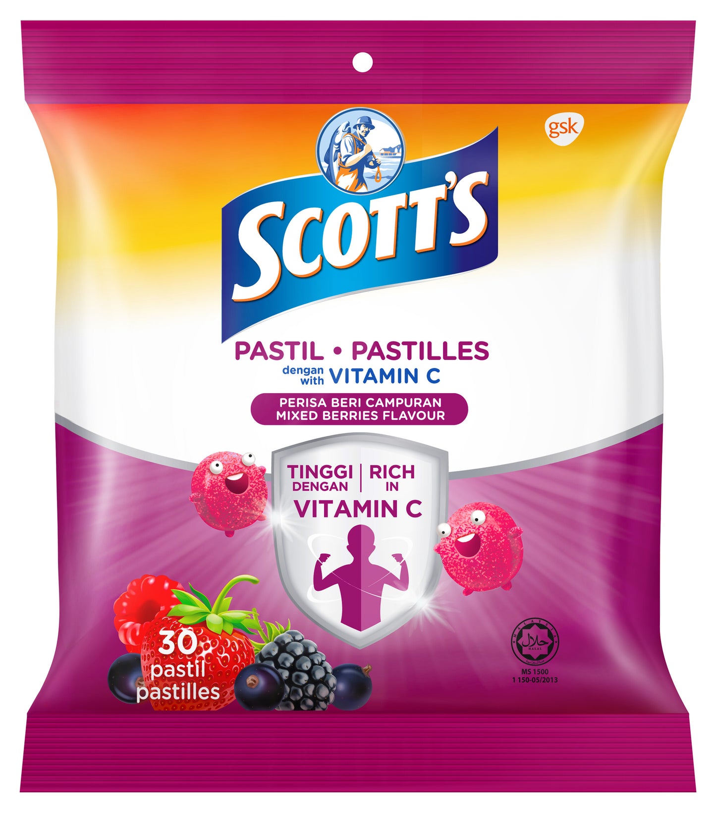 SCOTT'S Vitamin C Pastilles Mixed Berries 30's