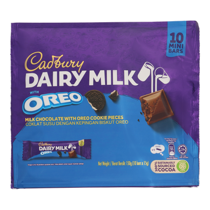 CADBURY Dairy Milk Mini Bars with OREO 150g (10's x 15g)