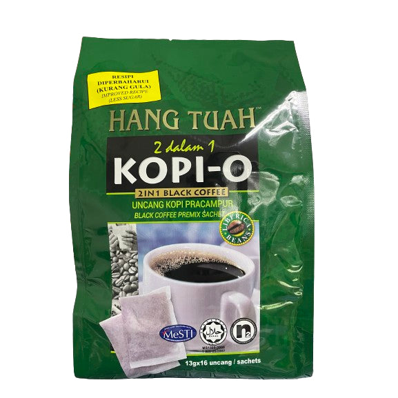 HANG TUAH Kopi-O 2in1 Black Coffee (13g x 16's) - Liberica Beans