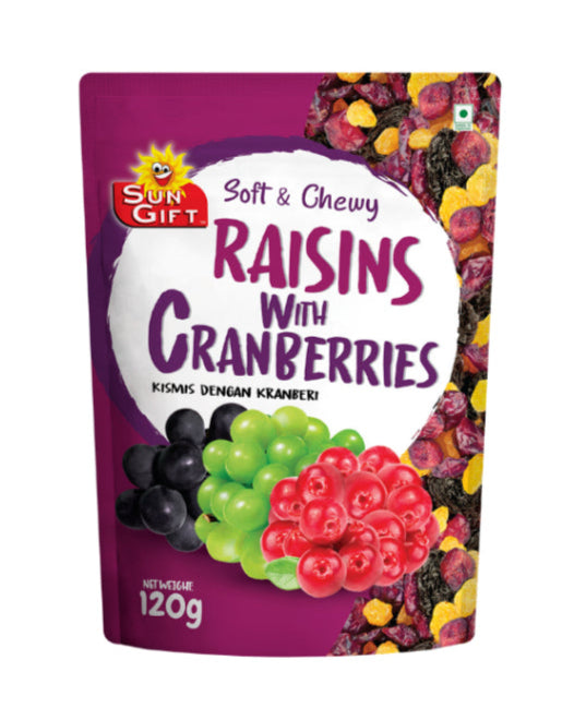 SUN GIFT Soft & Chewy Raisins with Cranberries 120g