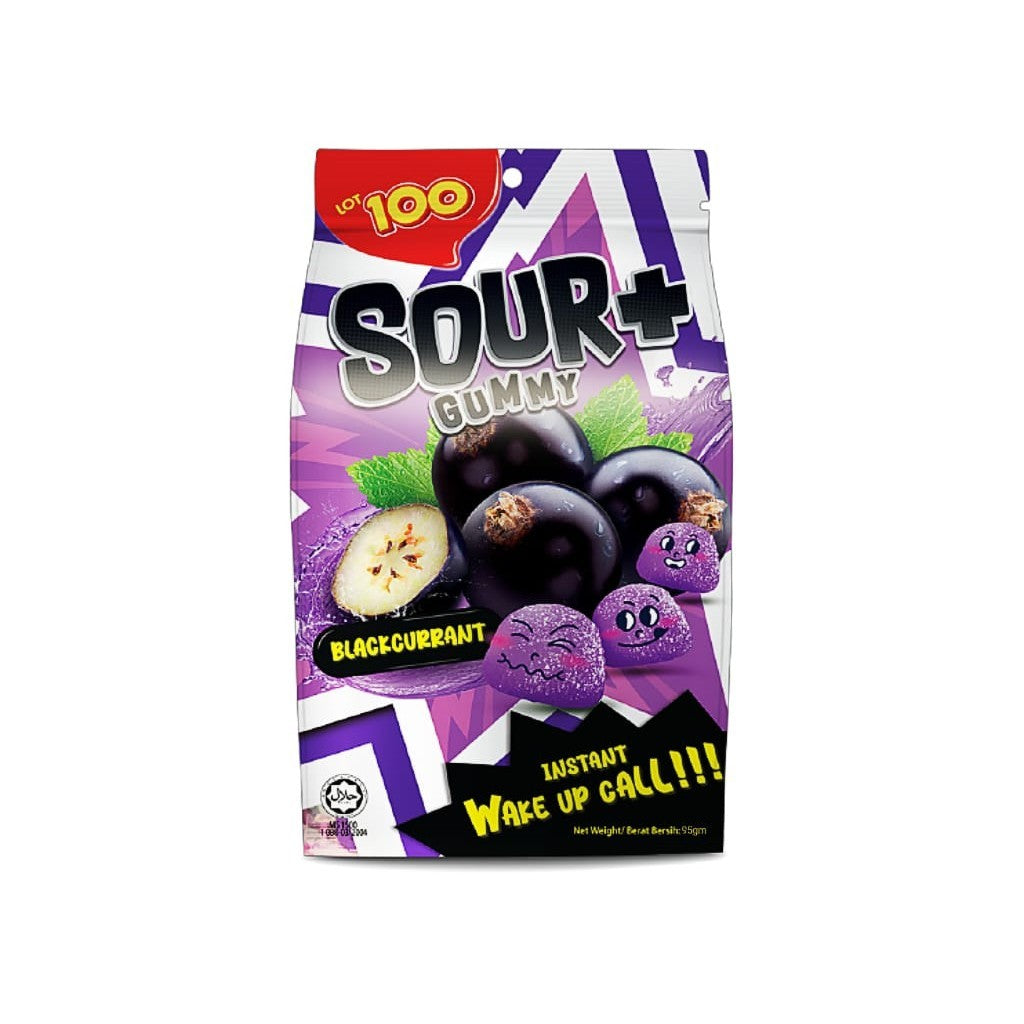 LOT 100 Sour+ Gummy Blackcurrant 95g