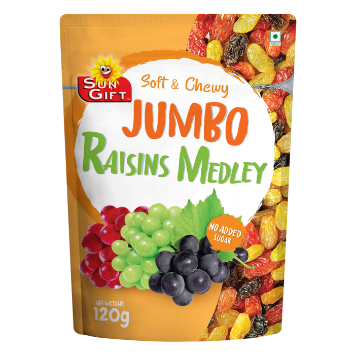 SUN GIFT Soft & Chewy Jumbo Raisins Medley 120g