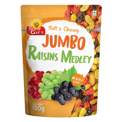 SUN GIFT Soft & Chewy Jumbo Raisins Medley 120g