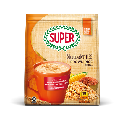 SUPER NUTREMILL Brown Rice Cereal 450g (15 Sachets)